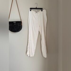 Cristian Trapani White Beaded Embroirdered Capri Pants